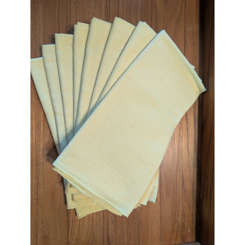 Butter Yellow Cotton Cloth Napkins 18" Square - Set of 8